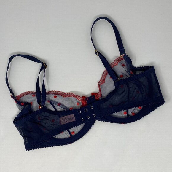 Agent Provocateur Winnie Navy Red Polka Dot Bra 36D - Picture 7 of 10